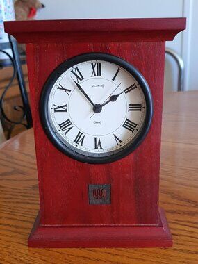 Ziro 10 1/2'' TALL WOOD CASED QUARTZ MANTLE CLOCK